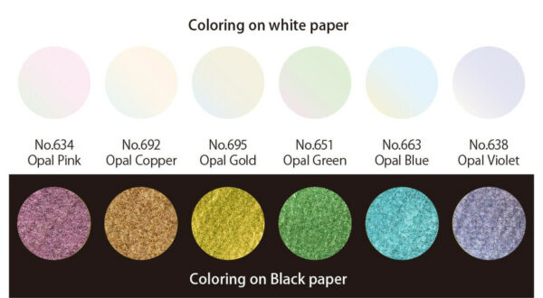 Akvarelové barvy Opal Colors Gansai Tambi 6 color set Kuretake opálové odstíny - Image 3