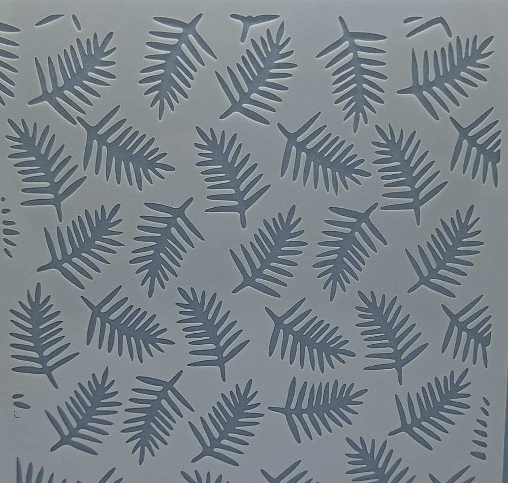 Větvičky jehličí -plastová šablona 15x15cm